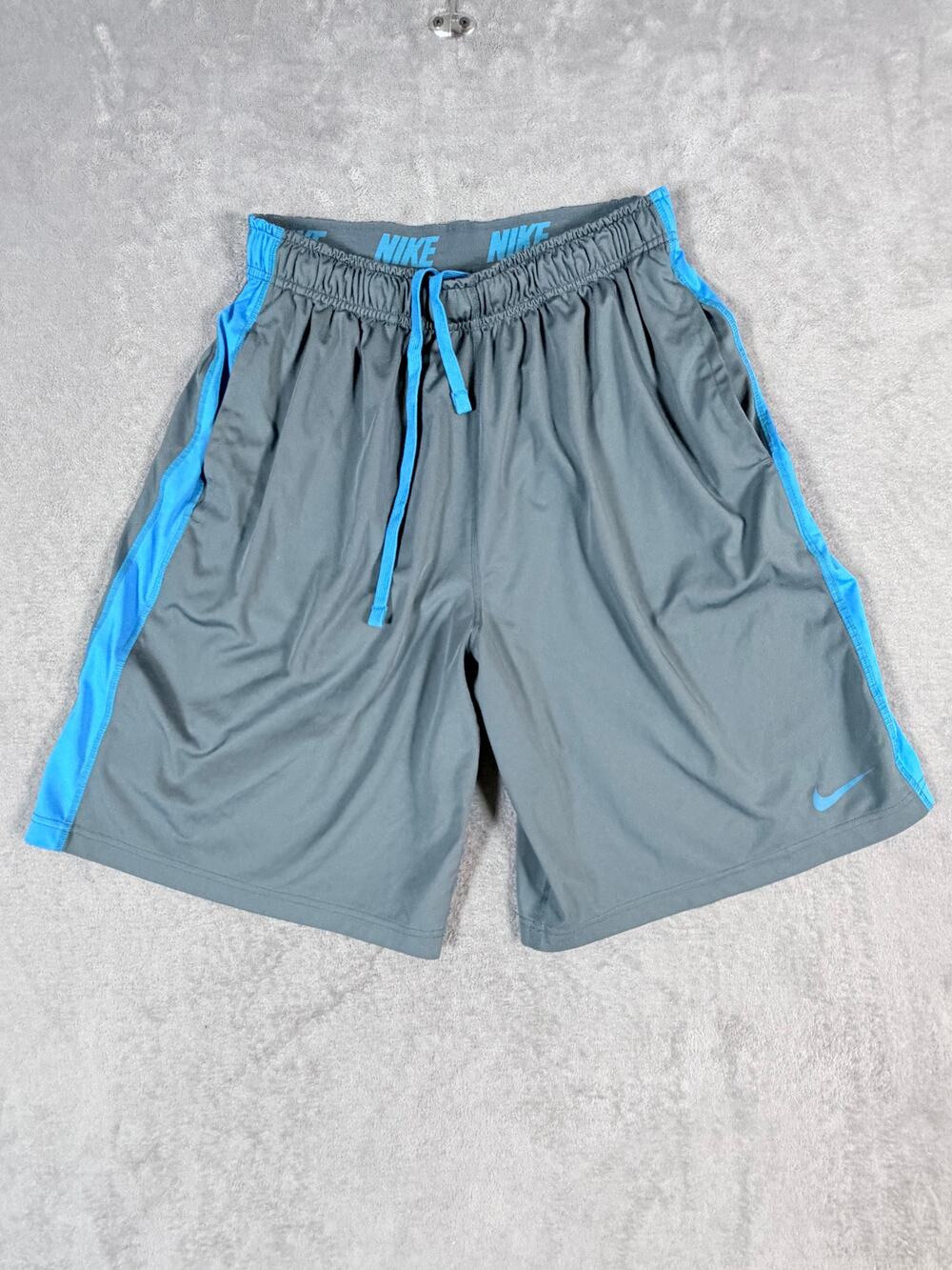 Nike Dri-FIT Men’s L Gray Blue Athletic Basketball Shorts